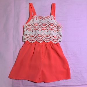 Girls neon romper coverup